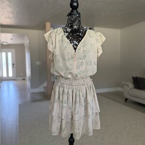 Floral Cream Dress - Cara Loren